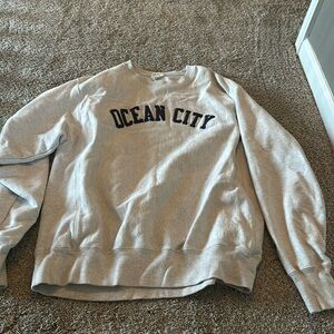 light gray champion ocean city crew neck